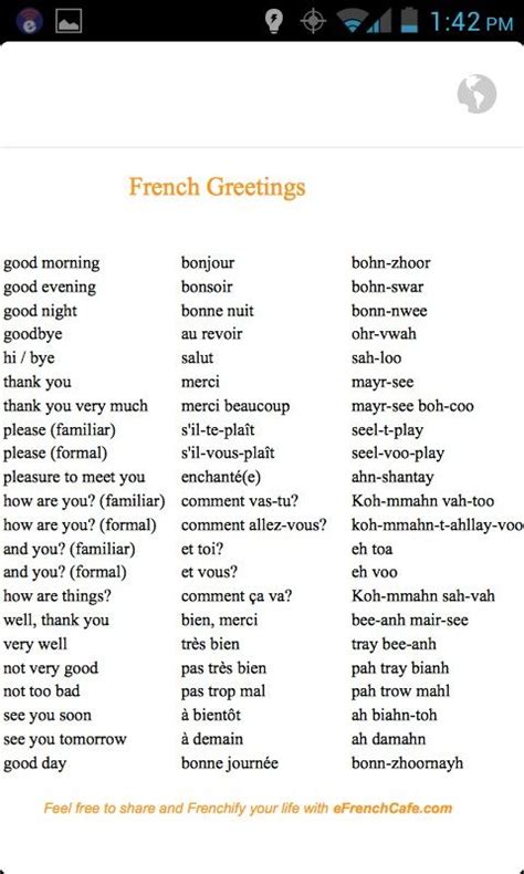 French Learning Französisch Lernen Französische Grüße Französische