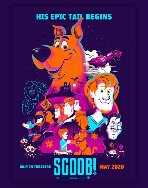 Scooby Doo Movie Poster Illustration Warner Bros Hanna Barbera