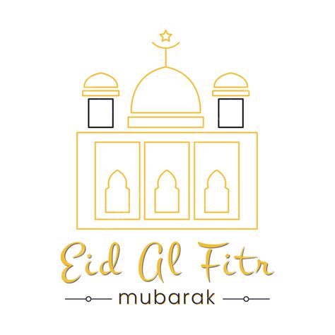 Eid Al Fitr Vector Art Png Eid Al Fitr Mubarak With Line Design Mosque