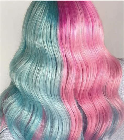 Pin By Dalia Saman On Dyed Hair Blue And Pink Hair Pink Hair Dye Split Dyed Hair
