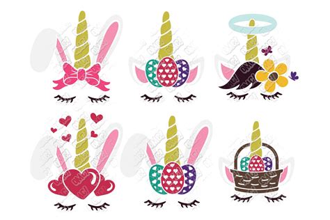 Unicorn Easter SVG Bunny in SVG/DXF/EPS/JPG/PNG • OhMyCuttables