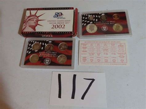 2002 Us Mint Silver Proof Set And State Quarters Chuck Marshall Auction
