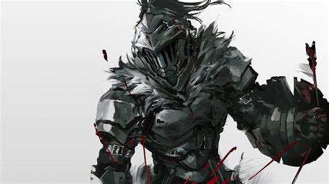 Goblin Slayer Arrows Armor Blood White Background Hd Wallpaper