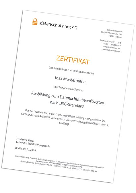 Ag Datenschutzbeauftragter Ausbildung