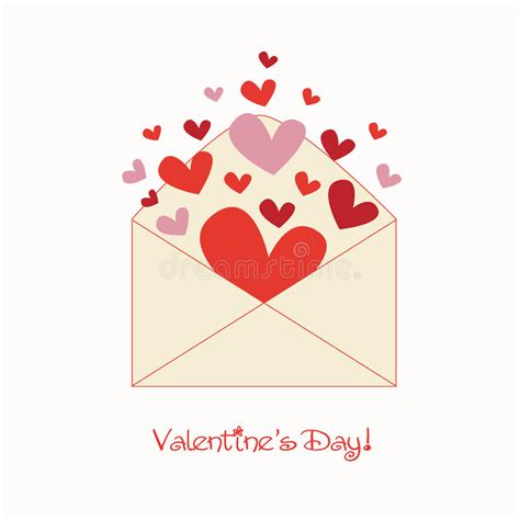 Carta Dulce De La Tarjeta Del Día De San Valentín Ilustración Del