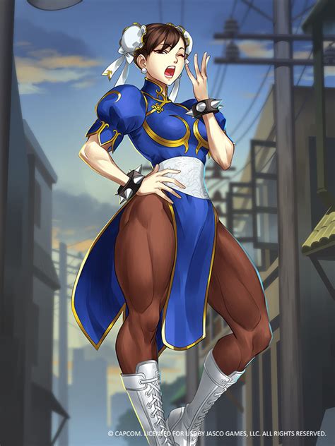 Gunshiprevolution Chun Li Capcom Street Fighter Girl Blue Dress Blue Sky Boots Bracelet