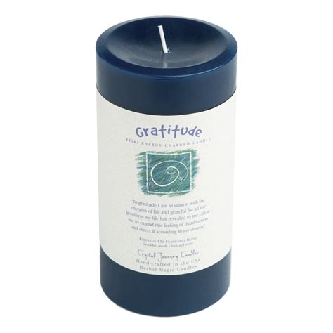 Gratitude Large Wide Pillar Candle Mystery Arts Online Store