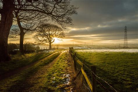 Wallpaper Sunlight Trees Landscape Contrast Sunset Hill Nature