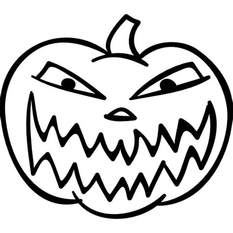 Horrible Halloween Pumpkin Head Outline Free Halloween Icons