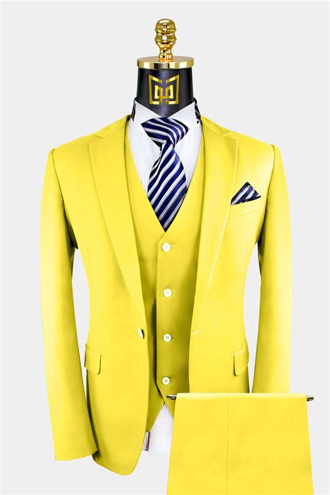 Mens Yellow Suit 3 Piece Gentlemans Guru