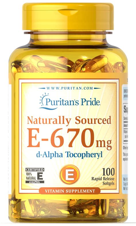 Supplements, in fact, can be dangerous. Vitamin E-100% 1000 IU Natural 100 Softgels | E Vitamins ...