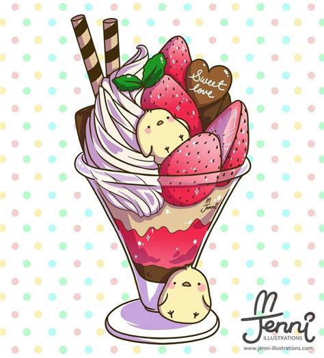 Cute Strawberry Parfait 💖🐥 Strawberry Parfait Dessert Foodart