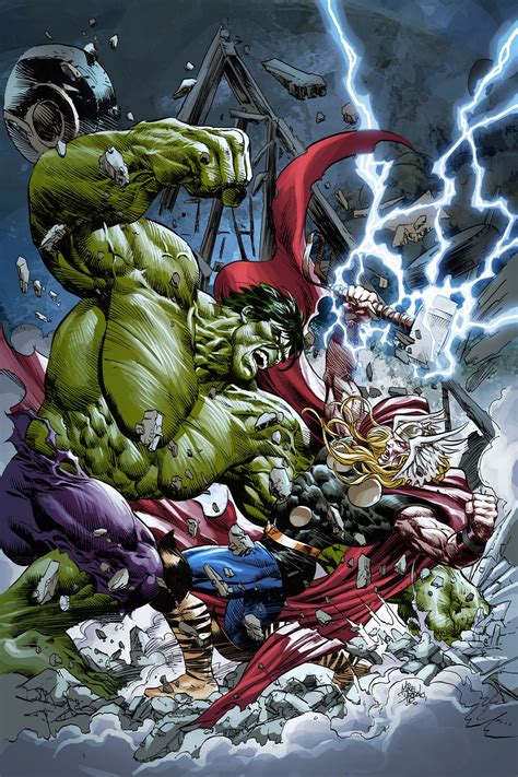 Thor Vs The Hulk By Mike Deodato Jr Super Heroi Heróis De