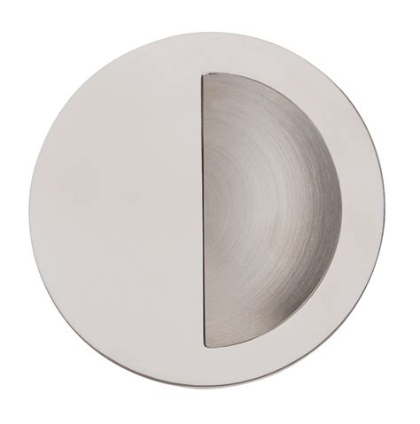 Excel Circular Half Covered Flush Pull 90mm Polished Stainless Steel