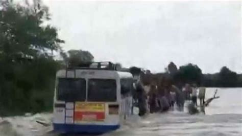 Rajasthan Dramatic Rescue Operation Of 40 Passengers Stuck In A Bus In