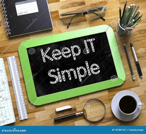 Small Chalkboard With Keep It Simple 3d Stock Image Image Of