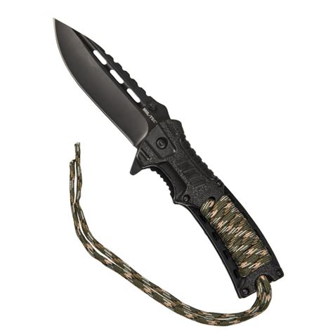 Mil Tec One Hand Knife Paracord Wood Fire Starter Military Range
