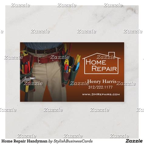 Home Repair Handyman Business Card Zazzle Home Repair Handyman