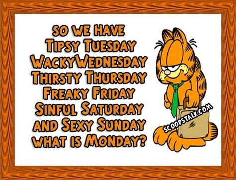 Garfield Freaky Friday What Is Monday Thirsty Thursday
