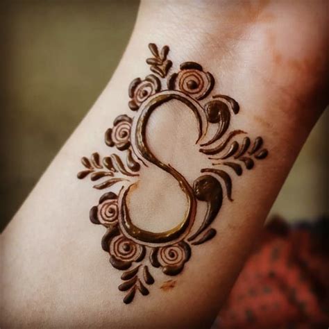 S Letter Henna Mehndi Tattoo Design Arabic Mehendi Design Alphabet S