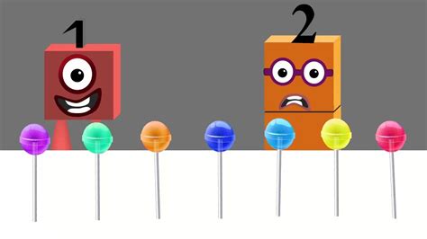 Numberblock Animation Number One And Number Two Eating Rainbow Candy