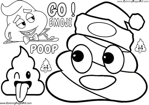 Poop Emoji Coloring Pages