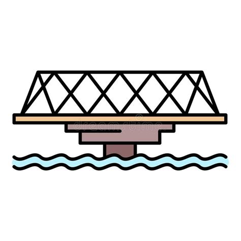 Metal Bridge Icon Color Outline Vector Stock Vector Illustration Of