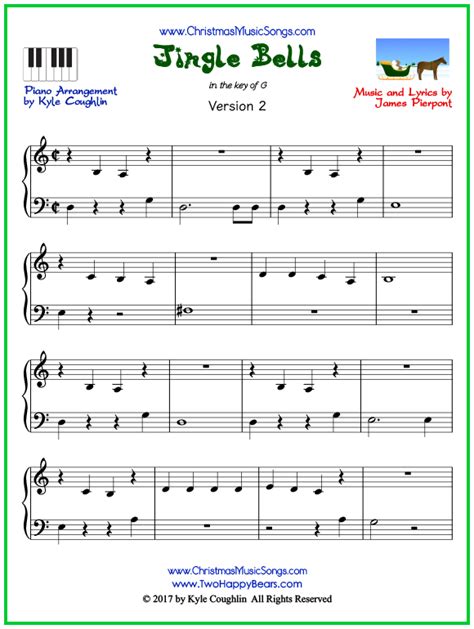 Printable Jingle Bells Piano Sheet Music