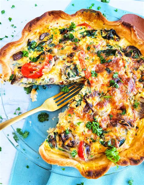 Easy Loaded Vegetarian Quiche Beautiful Eats And Things