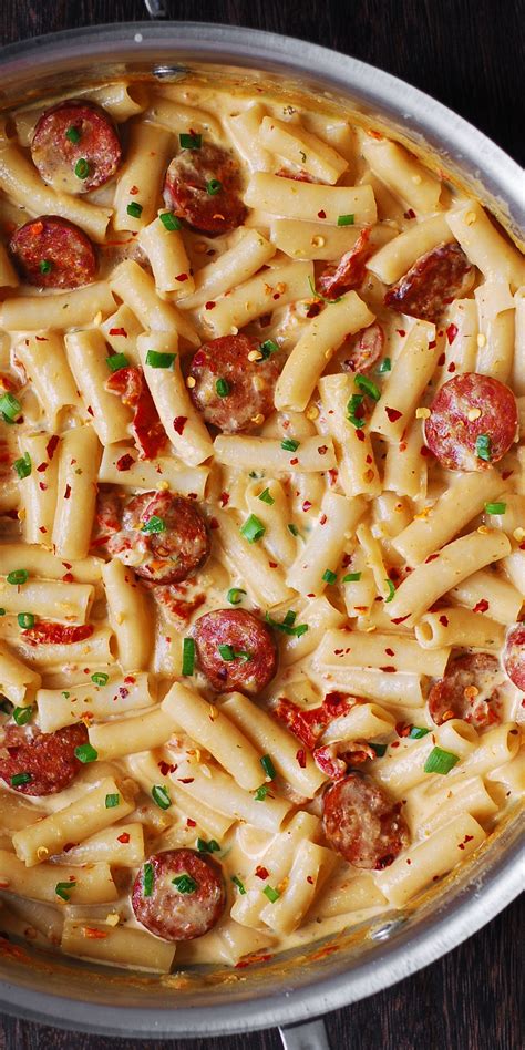 (1) sausages are super easy to make; Creamy Mozzarella Pasta with Smoked Sausage. Best pasta ...