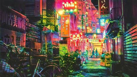 Download Vaporwave Street In Tokyo Wallpaper