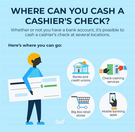 how to cash a cashier s check and where to do it self credit builder