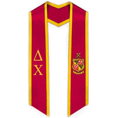 Delta Chi Trimmed Greek Lettered Graduation Stole With Crest