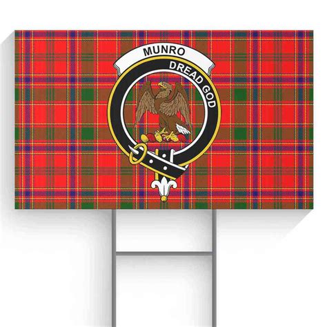 Scottish Munro Clan Crest Tartan Yard Sign