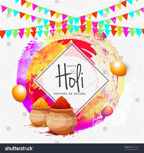 Happy Holi Celebration Poster Banner Background Stock Vector Royalty