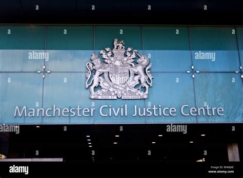 Entrance Manchester Civil Justice Centre Manchester Uk Stock Photo