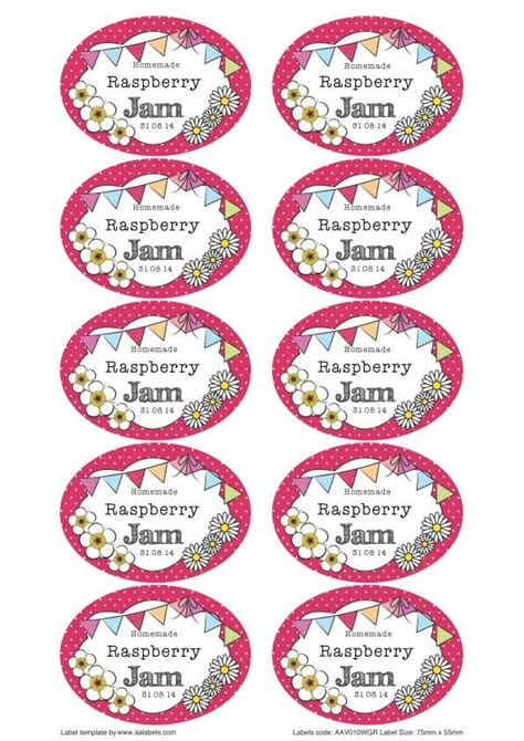 Jam Jar Label Templates Great British Summer Design Jam Jar Labels