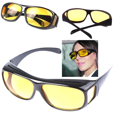 Hd Night Vision Driving Wrap Around Over Glasses Anti Glare Safety