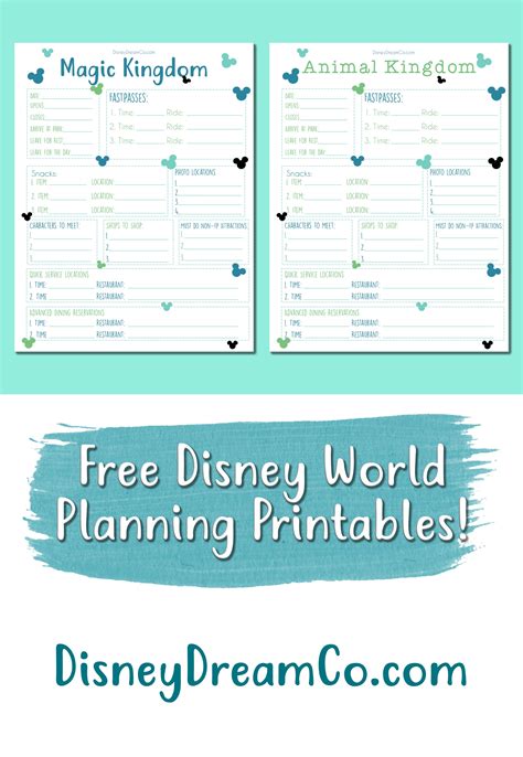 The Free Disney World Planning Printables
