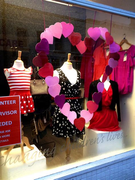 Valentines Shop Window Display Hearts Glitter Pretty Love Charity
