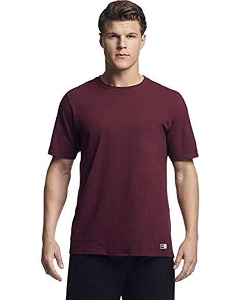 russell athletic cotton performance short sleeve t shirt in maroon red for men save 22 lyst