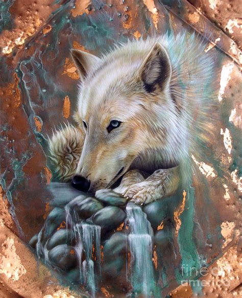 Copper Arctic Wolf Painting By Sandi Baker Fine Art America