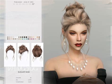 The Sims Resource Wings To0628 Elegant Hair） Sims Hair Elegant