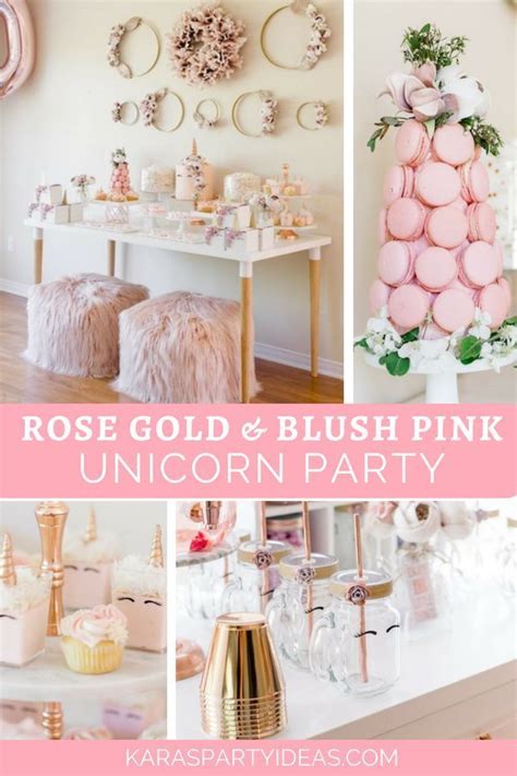 See more ideas about gold party, rose gold party, party decorations. Rose Gold & Blush Pink Unicorn Party | Kara's Party Ideas ...