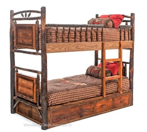 This Beautiful Rustic Bunk Bed With Drawers Is Made From A Combination