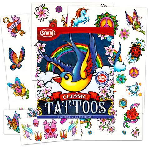 American Traditional Temporary Tattoos For Women Men Adults Halloween Costume Accessories ~ 90