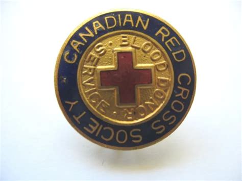 Vintage Canadian Red Cross Society Lapel Pin Blood Donor Enamelled