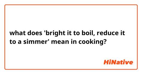 What Does Bright It To Boil Reduce It To A Simmer Mean In Cooking