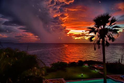 Red Sunset Over The Ocean Photograph By Dmitry Sergeev