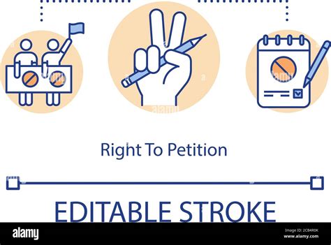 Right To Petition Concept Icon Petition Freedom Idea Thin Line